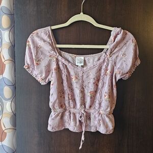 Belle Du Jour Pink Floral Blouse